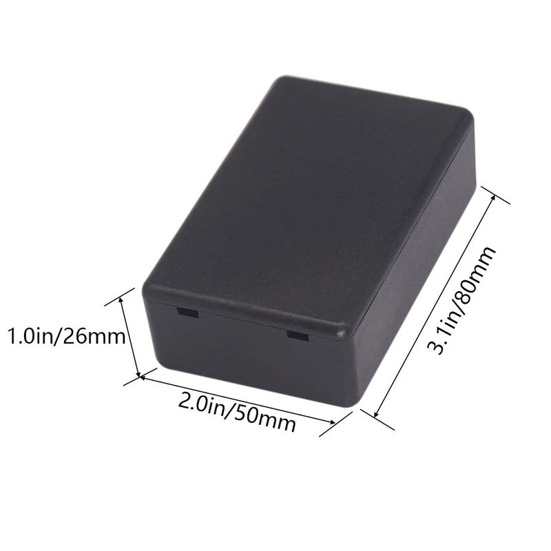 Zulkit 5Pcs Project Boxes ABS Plastic Electrical Project Case Power Junction Box Black 3.15 x 1.97 x 1.02 inch (80 x 50 x 26 mm) - Image 2